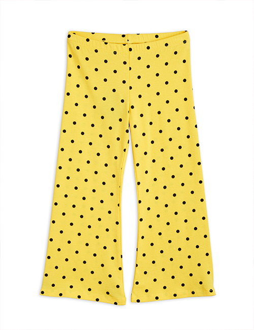 [MINI RODINI]  Polka dot flared trousers _ Yellow