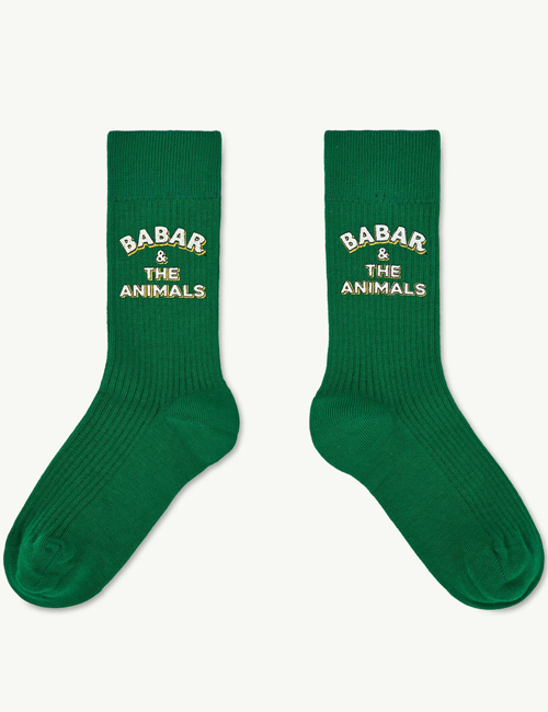 [The Animals Observatory]   WORM KIDS SOCKS Green_Babar &amp; The Animals [35-38]